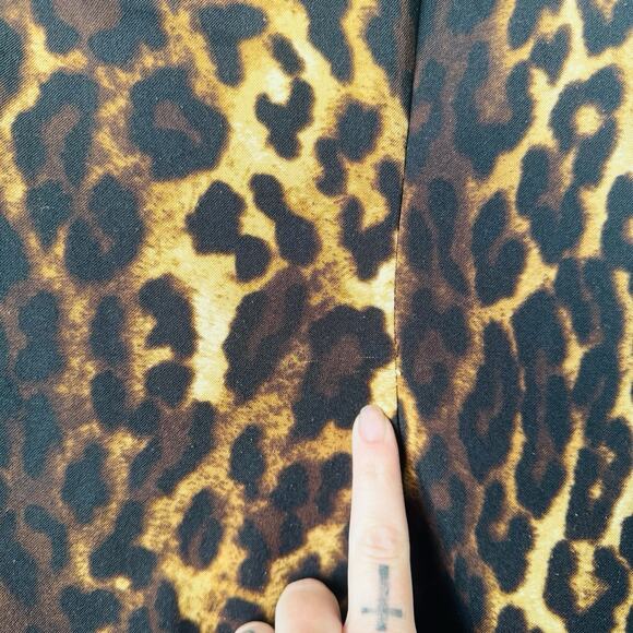 Cleo Square Neck Sleeveless Brown Leopard Print Dress Women’s Size 4 - Picture 6 of 11